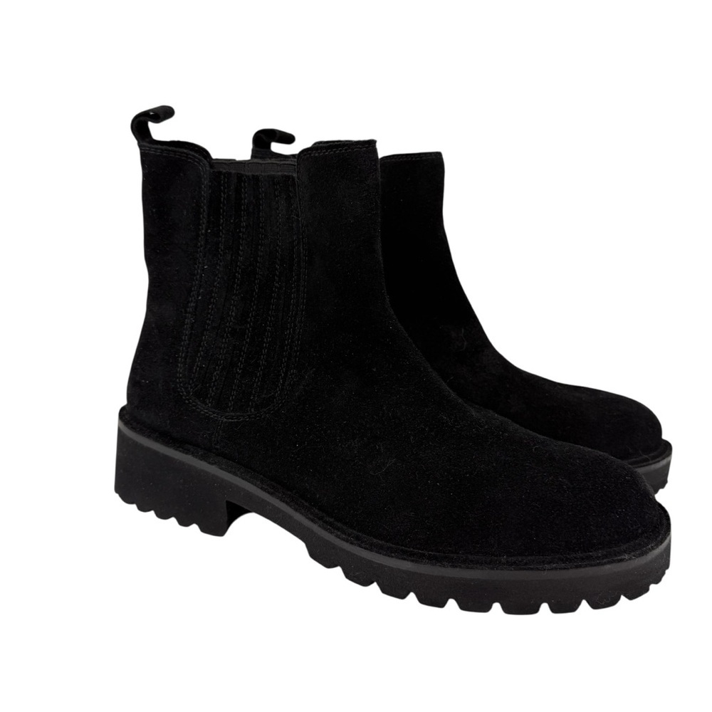 NEW Seychelles Cashew Black Suede Lug Sole Chelsea Boots Sz 9 - Fits 9.5 - 10